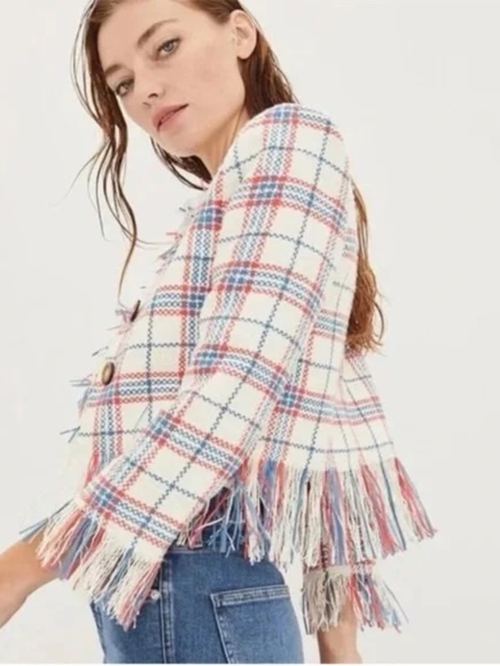 NWT Veronica Beard Marlton Fringe Tweed Jacket